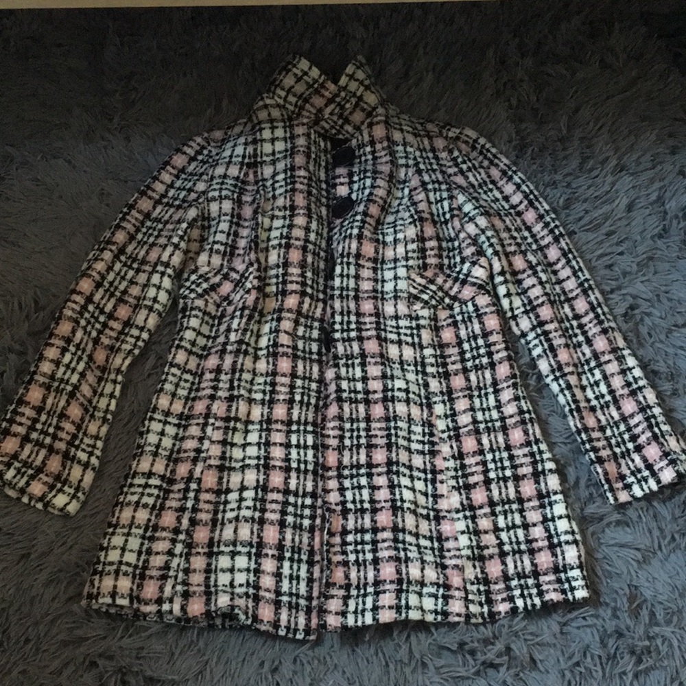 Black, White and Pink Tweed Jacket